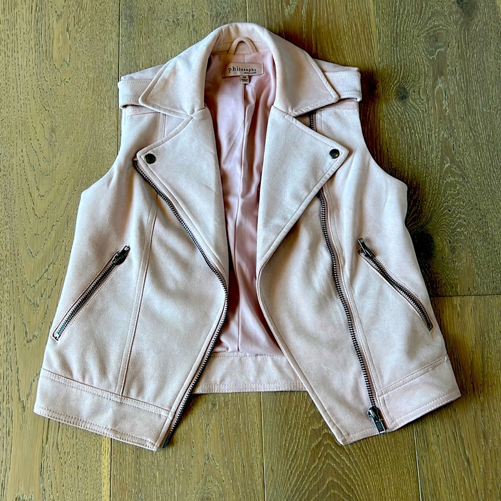 Philosophy Vegan Suede Vest in blush ( xs)